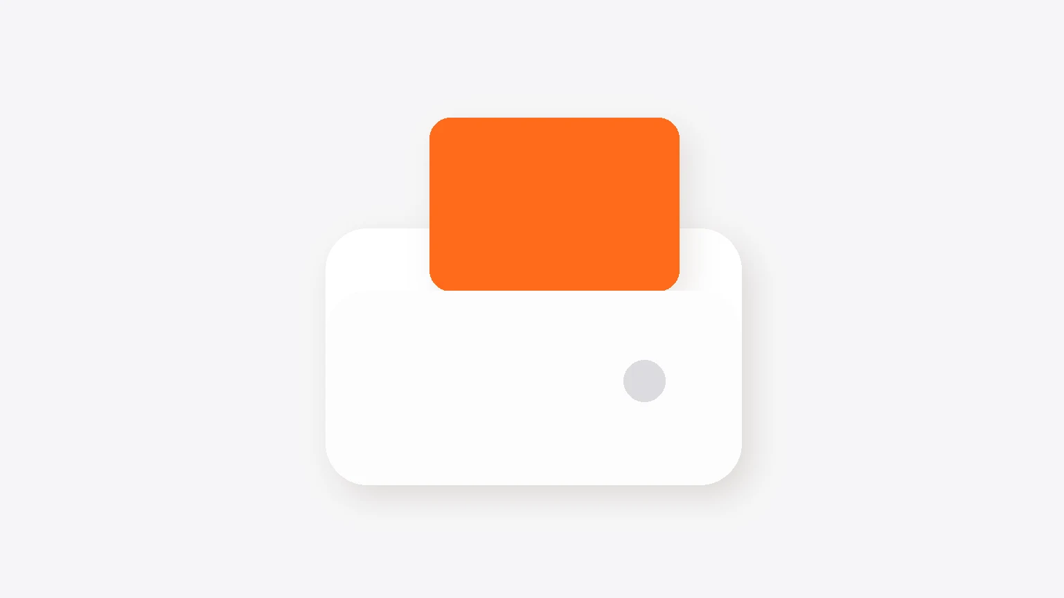 A white wallet shape on light grey with a small orange card sliding out of it